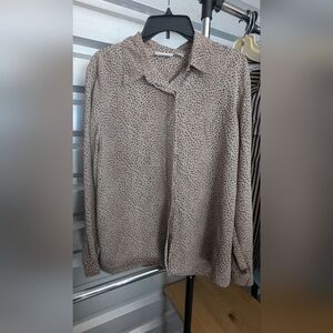 Leopard Print Button-Up Blouse